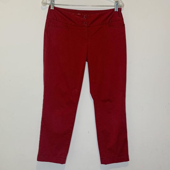 Kate Spade Red Chino Straight Leg Ankle Pants 2 - Picture 1 of 9